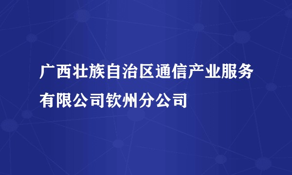 广西壮族自治区通信产业服务有限公司钦州分公司