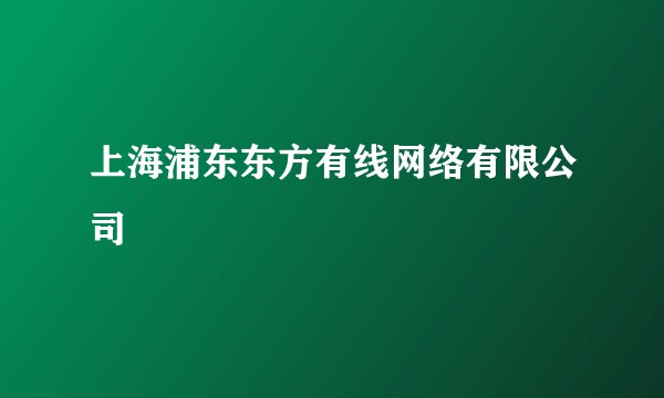 上海浦东东方有线网络有限公司