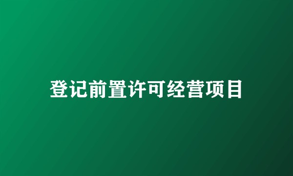 登记前置许可经营项目
