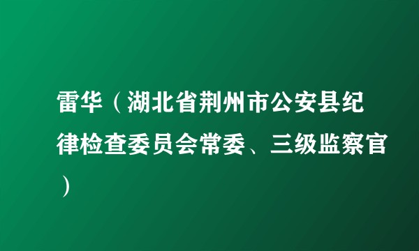 雷华（湖北省荆州市公安县纪律检查委员会常委、三级监察官）