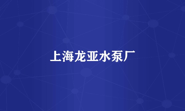 上海龙亚水泵厂