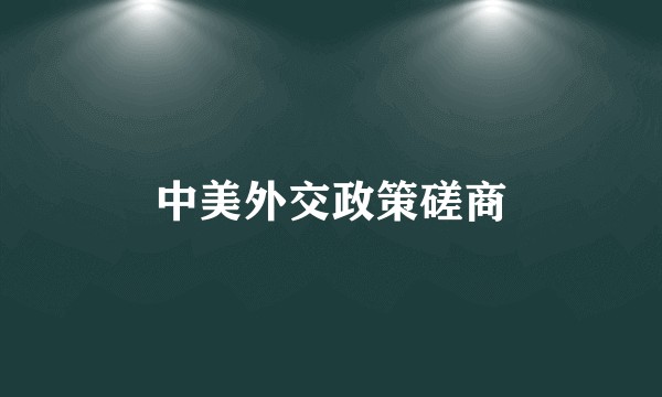 中美外交政策磋商