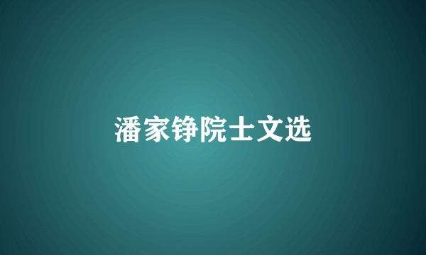 潘家铮院士文选