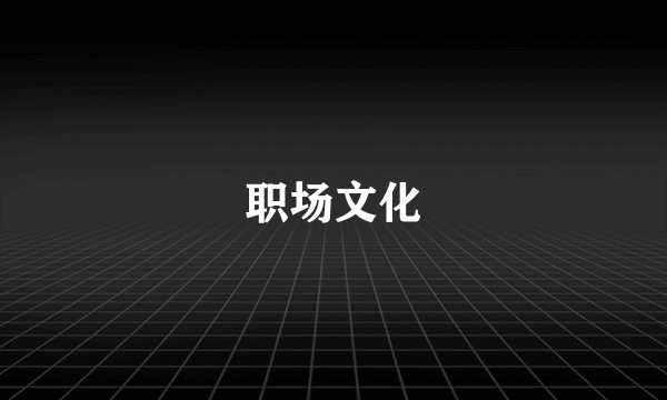 职场文化