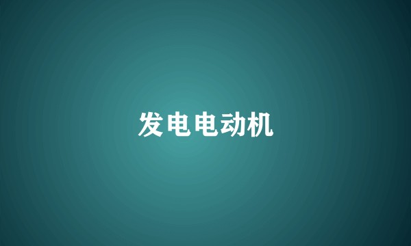 发电电动机