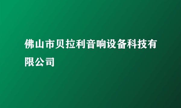 佛山市贝拉利音响设备科技有限公司