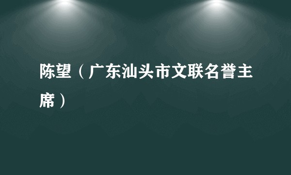 陈望（广东汕头市文联名誉主席）