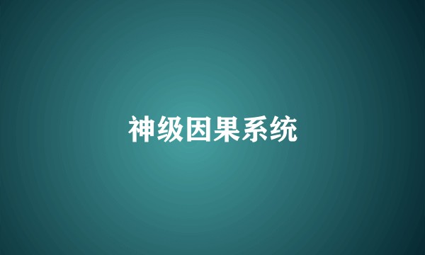 神级因果系统