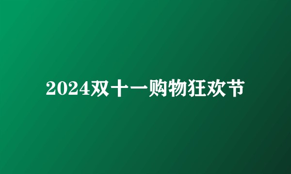 2024双十一购物狂欢节