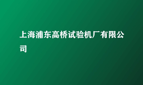 上海浦东高桥试验机厂有限公司