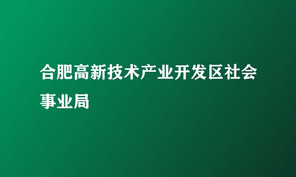 合肥高新技术产业开发区社会事业局