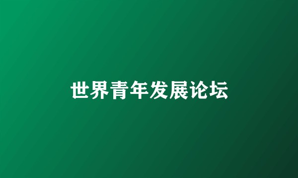 世界青年发展论坛
