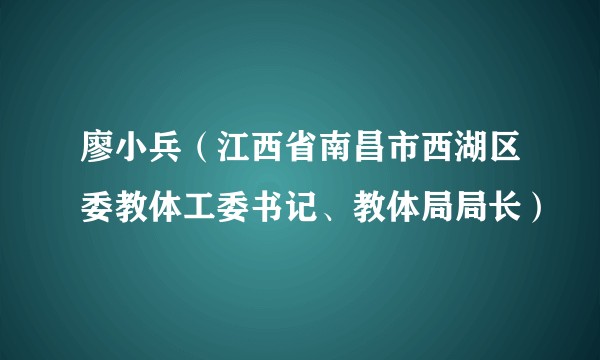 廖小兵（江西省南昌市西湖区委教体工委书记、教体局局长）