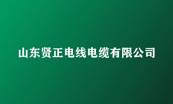 山东贤正电线电缆有限公司