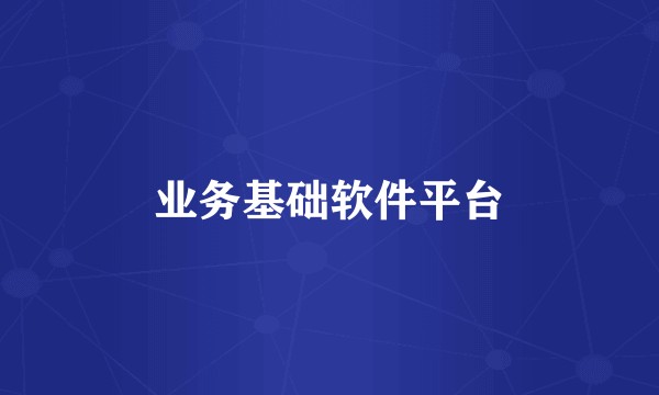 业务基础软件平台