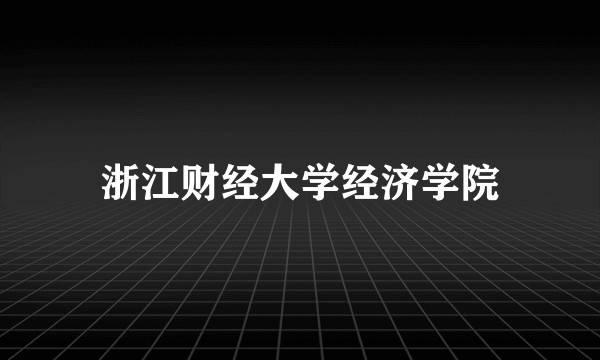 浙江财经大学经济学院
