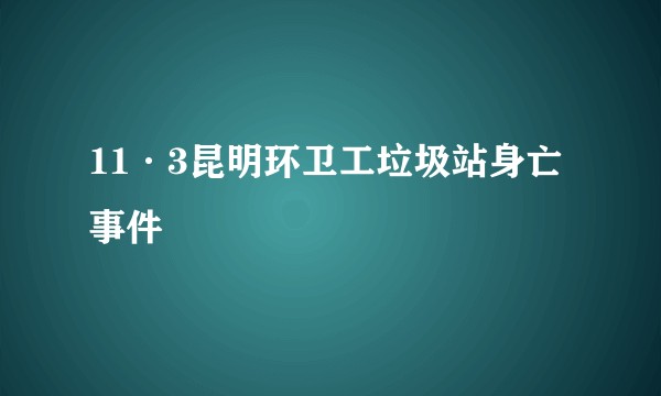 11·3昆明环卫工垃圾站身亡事件