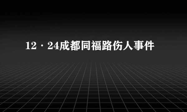 12·24成都同福路伤人事件