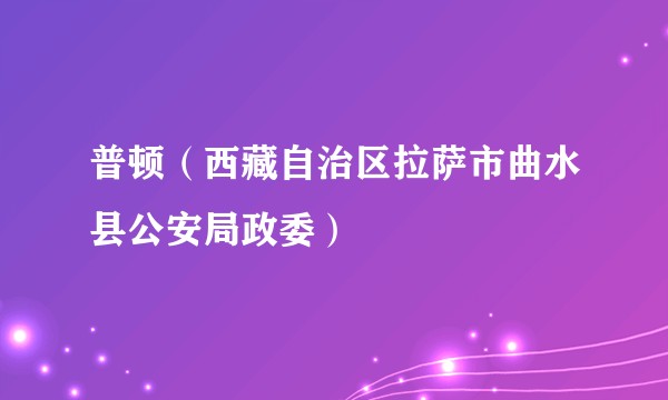 普顿(西藏自治区拉萨市曲水县公安局政委)