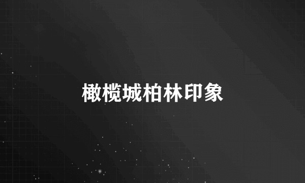 橄榄城柏林印象