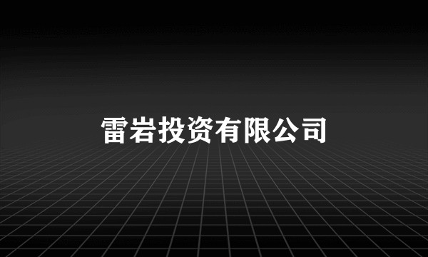 雷岩投资有限公司