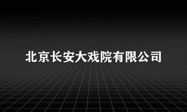北京长安大戏院有限公司