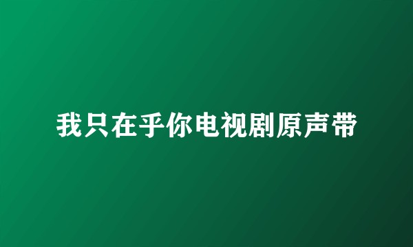 我只在乎你电视剧原声带