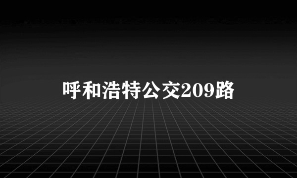 呼和浩特公交209路
