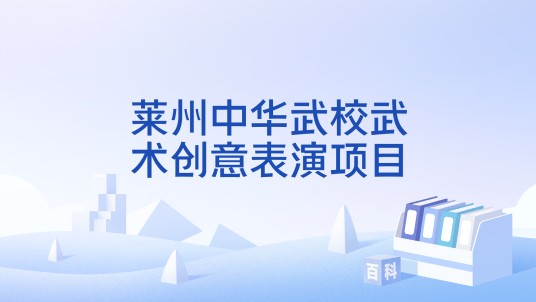 莱州中华武校武术创意表演项目