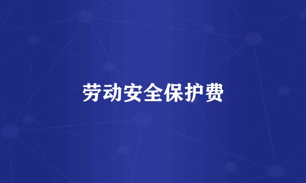 劳动安全保护费