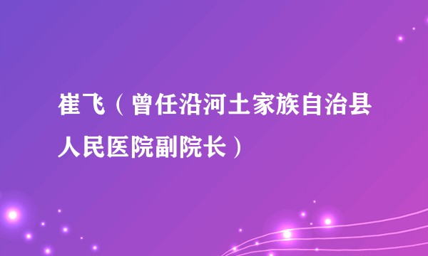 崔飞（曾任沿河土家族自治县人民医院副院长）