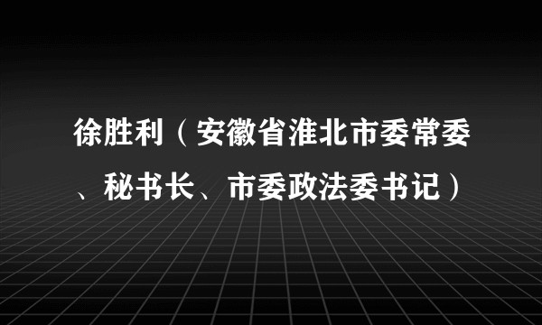 徐胜利(安徽省淮北市委常委、秘书长、市委政法委书记)