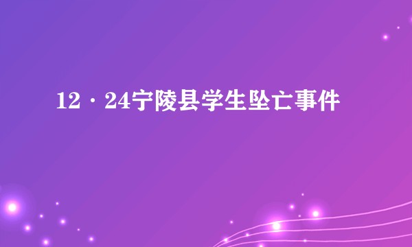 12·24宁陵县学生坠亡事件