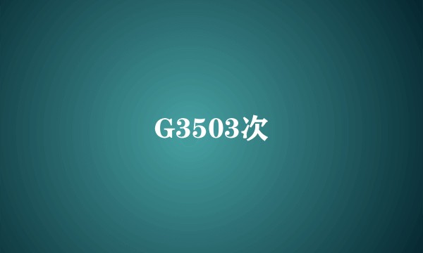 G3503次