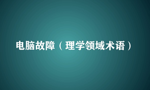 电脑故障（理学领域术语）