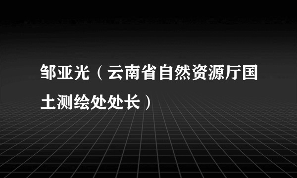 邹亚光（云南省自然资源厅国土测绘处处长）