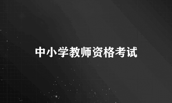 中小学教师资格考试