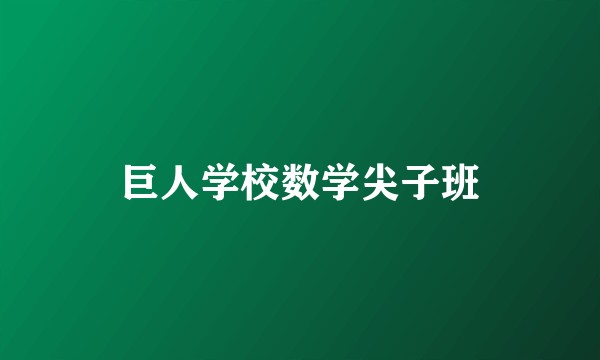 巨人学校数学尖子班