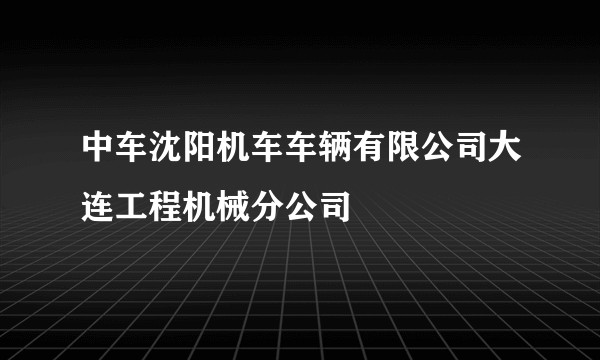 中车沈阳机车车辆有限公司大连工程机械分公司