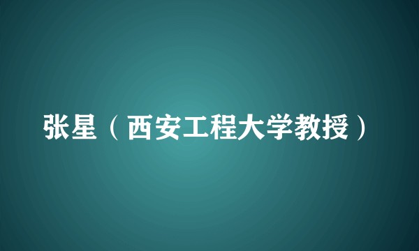 张星（西安工程大学教授）