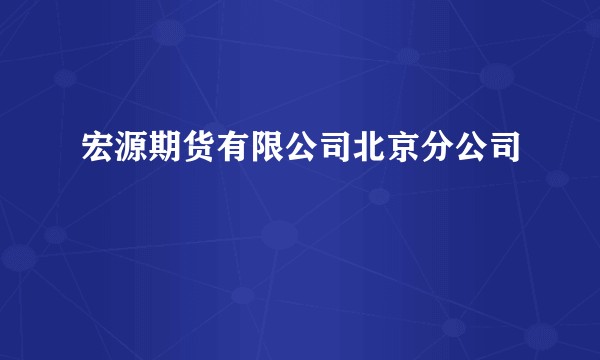 宏源期货有限公司北京分公司