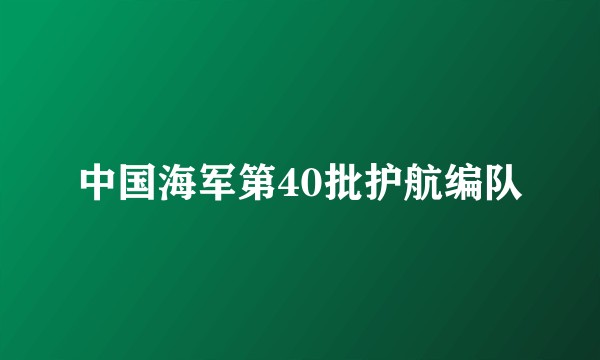 中国海军第40批护航编队