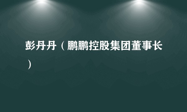 彭丹丹（鹏鹏控股集团董事长）
