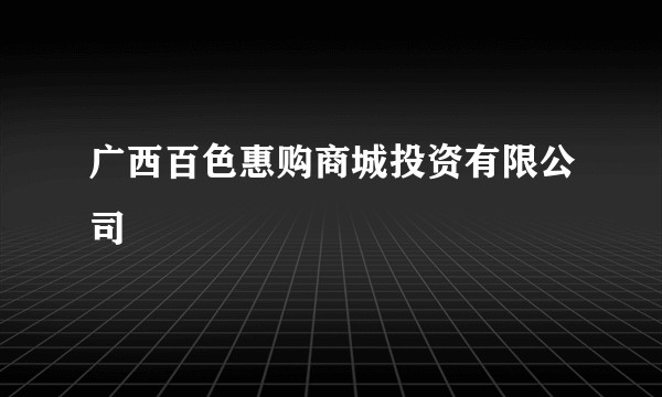 广西百色惠购商城投资有限公司