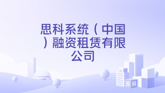 思科系统（中国）融资租赁有限公司