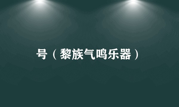 号（黎族气鸣乐器）