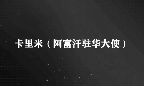 卡里米（阿富汗驻华大使）