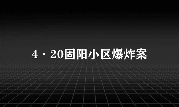4·20固阳小区爆炸案