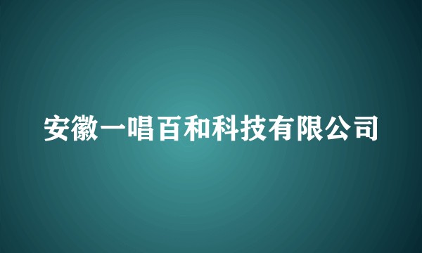 安徽一唱百和科技有限公司