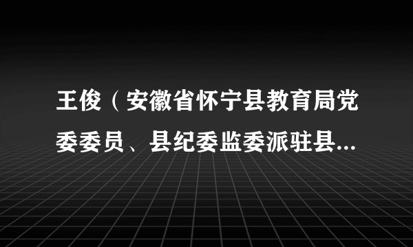 王俊（安徽省怀宁县教育局党委委员、县纪委监委派驻县教育局纪检监察组组长）